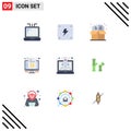 Set of 9 Modern UI Icons Symbols Signs for startup, launching, box, boost, price