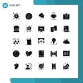 Set of 25 Modern UI Icons Symbols Signs for support, online, holiday, education, weather