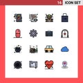 Set of 16 Modern UI Icons Symbols Signs for tablets, health, property, dope, protect