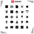 Set of 25 Modern UI Icons Symbols Signs for tool, design, developer, crop, hr