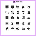 Set of 25 Modern UI Icons Symbols Signs for toy, building, development, engineer, construction Royalty Free Stock Photo