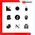 Set of 9 Modern UI Icons Symbols Signs for vietnamese, currency, mouse, dong, paper
