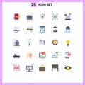 Set of 25 Modern UI Icons Symbols Signs for vision, manager, love, data, valentine