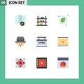 Set of 9 Modern UI Icons Symbols Signs for web, shop, green, open, gardener