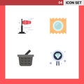 Universal Icon Symbols Group of 4 Modern Flat Icons of windy, checkout, condom, medicine, coding