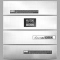 Set of modern vector banners. Halftone background. Black dots on white