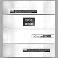 Set of modern vector banners. Halftone background. Black dots on white