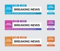 Set of modern vector lower third screen for titles and captions Royalty Free Stock Photo