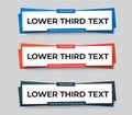 Set of modern vector lower third screen for titles and captions Royalty Free Stock Photo