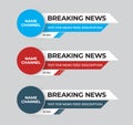 Set of modern vector lower third screen for titles and captions Royalty Free Stock Photo