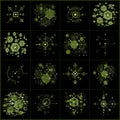 Set of modular Bauhaus green vector backgrounds, created from si