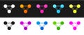 Set Molecule icon isolated on black and white background. Structure of molecules in chemistry, science teachers Royalty Free Stock Photo