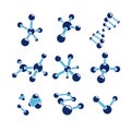 Set of molecules models. Isolated DNA and molecule vector icons template Royalty Free Stock Photo