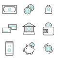 Set of money finance icons Royalty Free Stock Photo