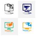 Set of Monitor CCTV Camera Logo Design Vector Template, Concept Symbol Icon Royalty Free Stock Photo