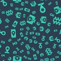 Set Monitor with location marker, Map pointer with star, City map navigation and Traffic light on seamless pattern