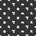 Set Monitor, mobile, tablet, UI UX design, and Keyboard on seamless pattern. Vector Royalty Free Stock Photo