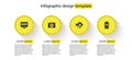 Set Monitor with password, Browser setting, Cloud and shield and Mobile. Business infographic template. Vector