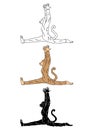 Set of monkey animal hand drawn vector illustration design