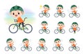 A set of monkey boy on a road bike Royalty Free Stock Photo