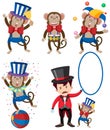 A set of monkey circus character