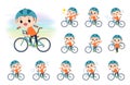 A set of monkey girl on a road bike Royalty Free Stock Photo