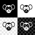 Set Monkey icon isolated on black and white, transparent background. Animal symbol. Vector Royalty Free Stock Photo