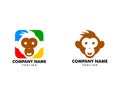 Set of Monkey logo design vector illustration template Royalty Free Stock Photo