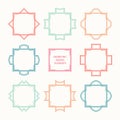 Set of mono line retro frame. Vector illustration