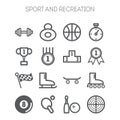 Set of monochromatic simple sports icons