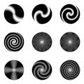 Set of monochrome circle geometric icons