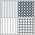 Set of 4 monochrome elegant seamless patterns Royalty Free Stock Photo