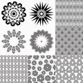Set of monochrome geometric patterns Royalty Free Stock Photo