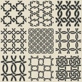 Set of monochrome geometric seamless patterns