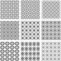 Set of monochrome geometrical patterns