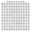 set of monochrome icons with adinkra symbols