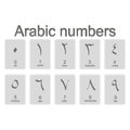 Set of monochrome icons with arabic numbers Royalty Free Stock Photo