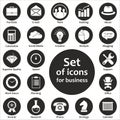 Set of monochrome icons for business in vector