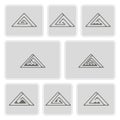 Set of monochrome icons with celtic geometric ornament (part 1)