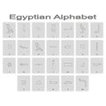 Set of monochrome icons with Egyptian Hieroglyphic Alphabet Royalty Free Stock Photo