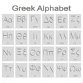 Set of monochrome icons with Greek alphabet Royalty Free Stock Photo