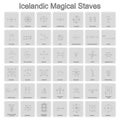 Set of monochrome icons with Icelandic magical symbols Royalty Free Stock Photo