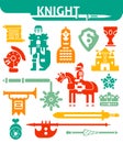 Set Of Monochrome Icons Knight Royalty Free Stock Photo