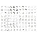 Set of monochrome icons with speedometers Royalty Free Stock Photo