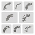 Set of monochrome icons with Springs