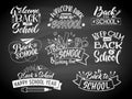 Set of monochrome school labels. Vector emblem design for education center or university