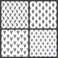 Set of monochrome seamless pattern of grapes