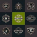 Set of monogram logo template Royalty Free Stock Photo