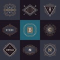 Set of monogram logo Royalty Free Stock Photo