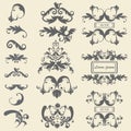 Set monograms, floral ornaments baroque style Royalty Free Stock Photo